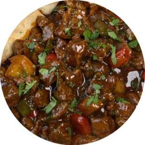 Beef Stir Fry Suqaar at Bellina Restaurant - Authentic Somali East African Cuisine in York, Toronto.